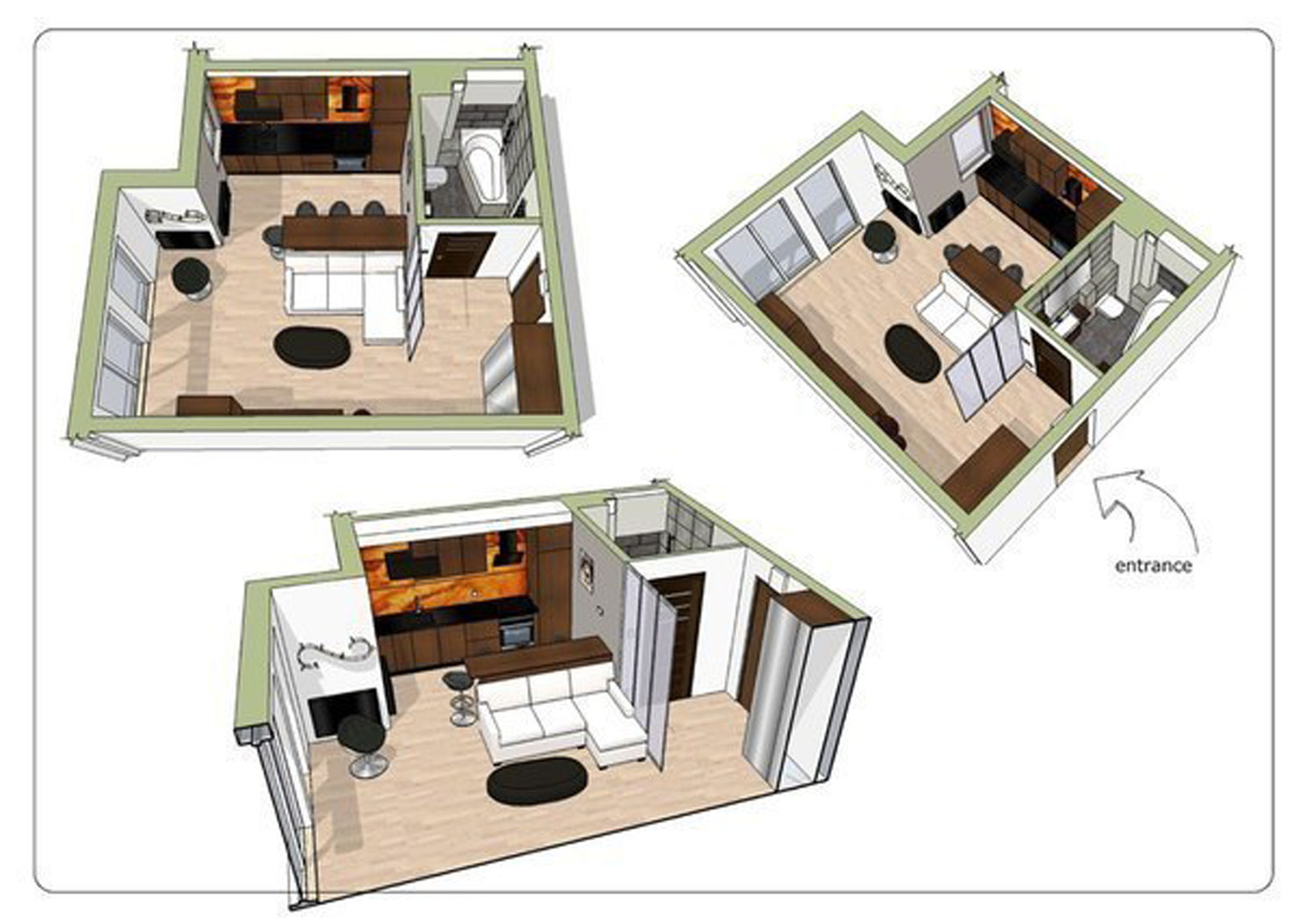 Дизайн 1 Комнатной Квартиры 34 М