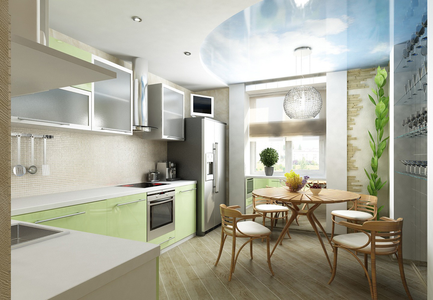Дизайн кухни, совмещенной с балконом (36 фото): как соединит.