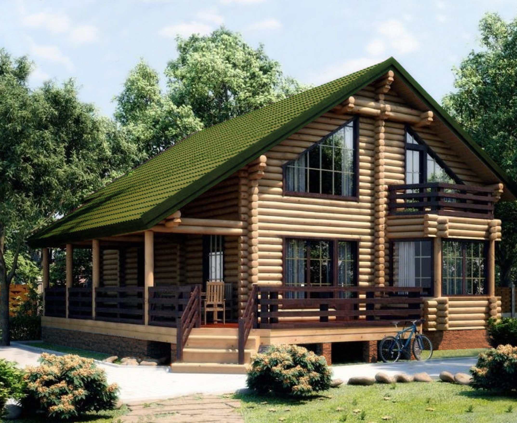 Дизайн загородного дома из дерева