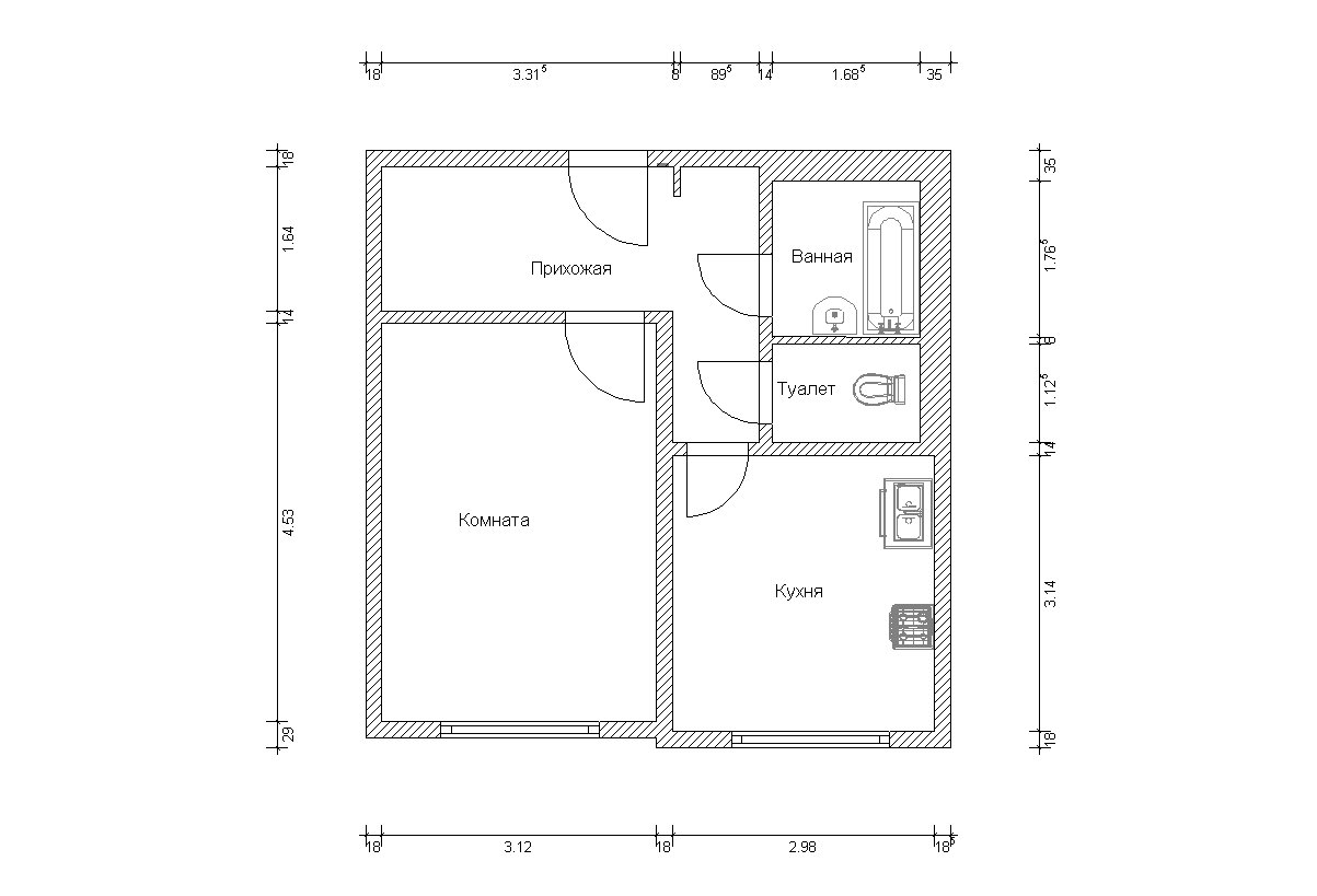 Размеры однушки. План квартиры с размерами чертеж 1 комнатная. Чертеж однокомнатной квартиры с размерами в панельном доме. План однокомнатной квартиры с размерами чертеж. П3м планировка однушка.
