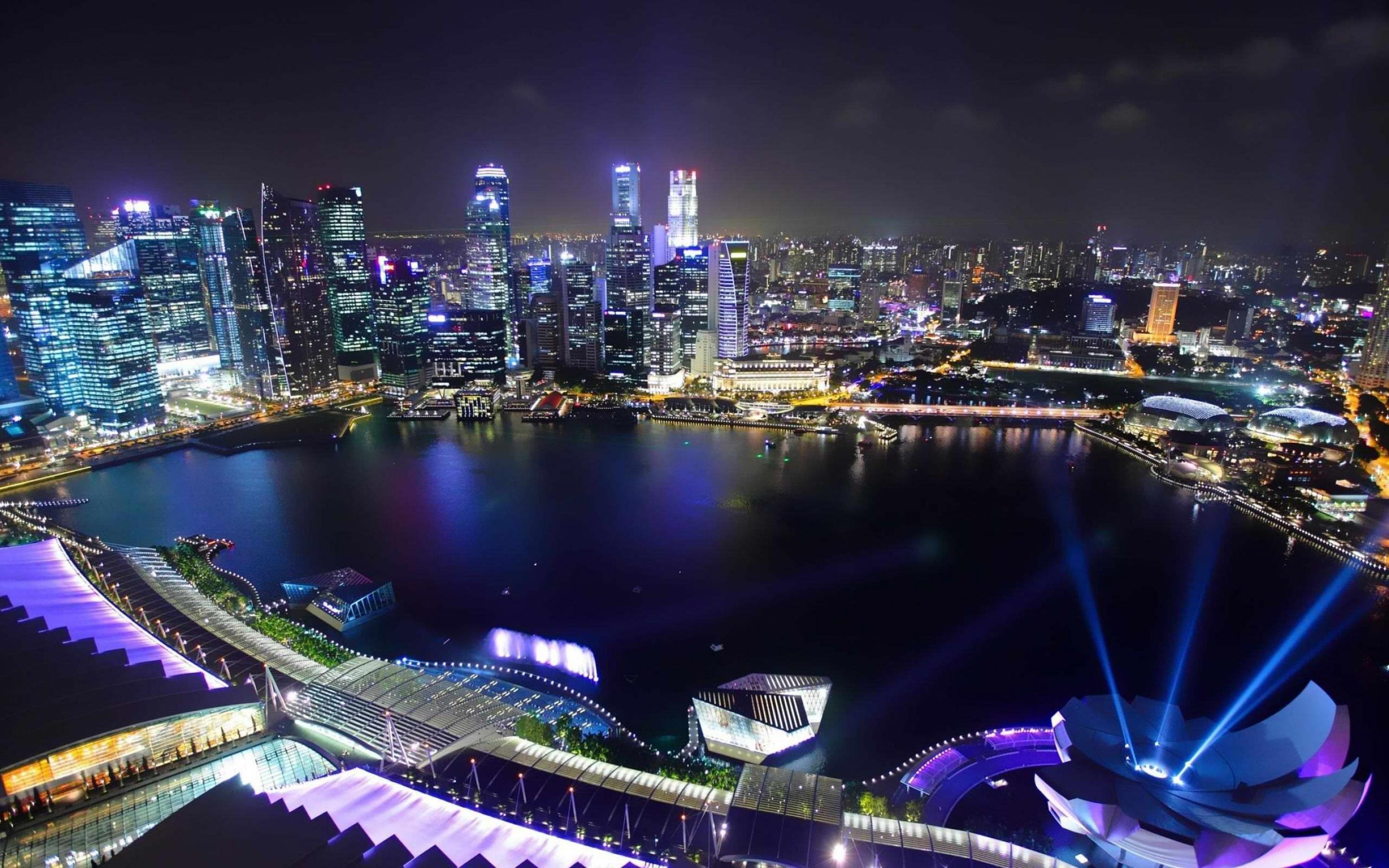 Фото самых красивых городов. Город Сингапур (Singapore City). Сингапур пойтахти. Ночной Сингапур.