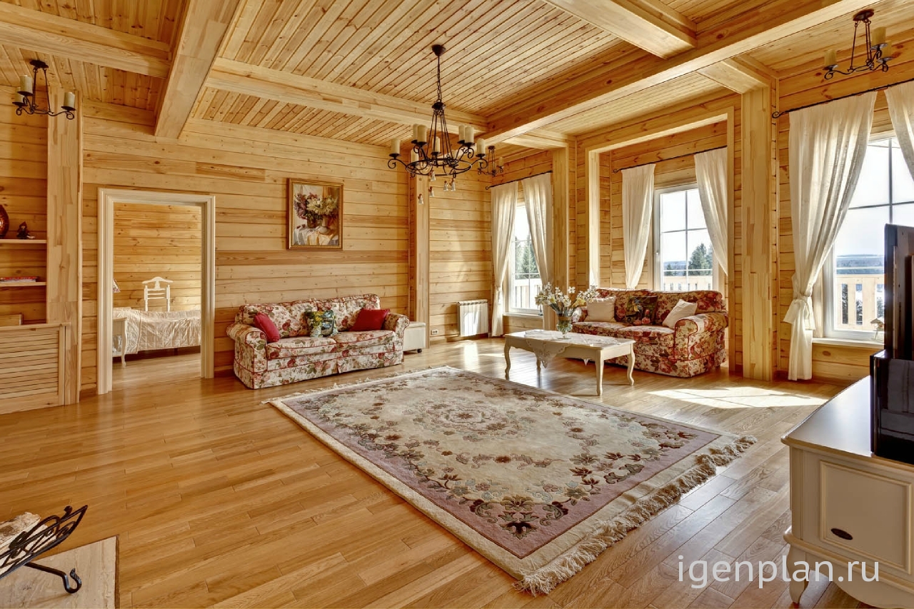 Декор интерьера деревянного дома