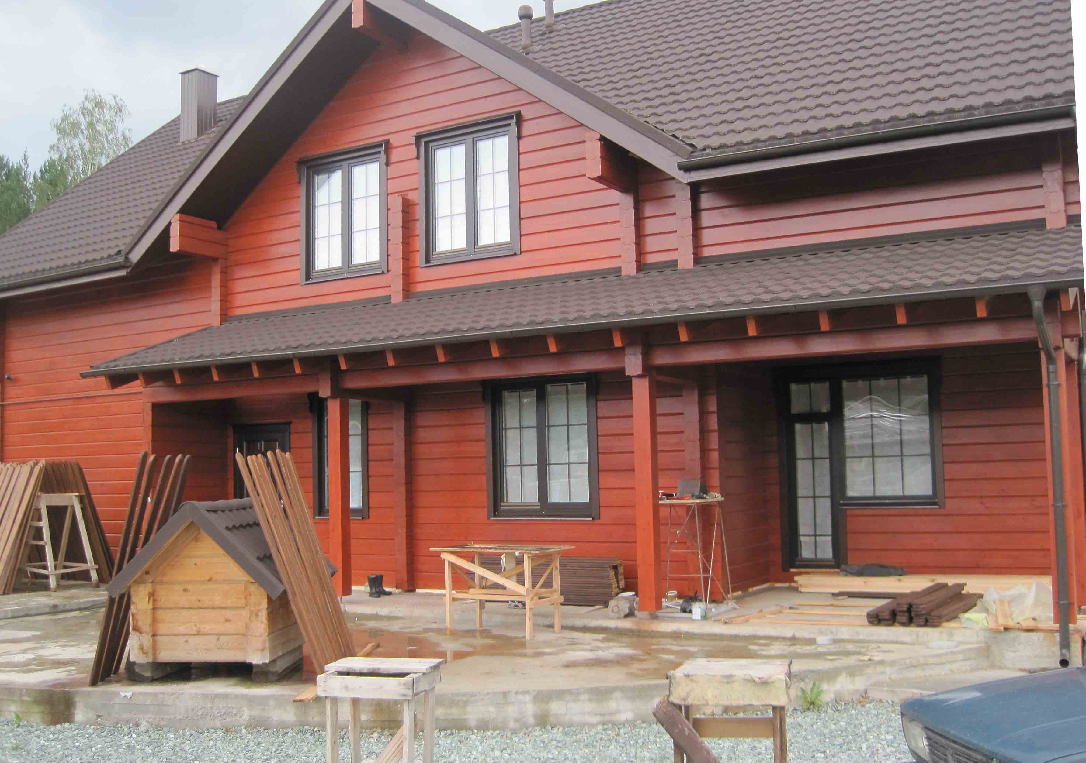краска деревянного дома снаружи
