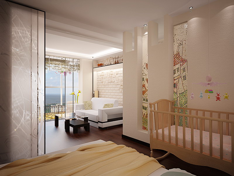 Дизайн детской комнаты с детской кроваткой
