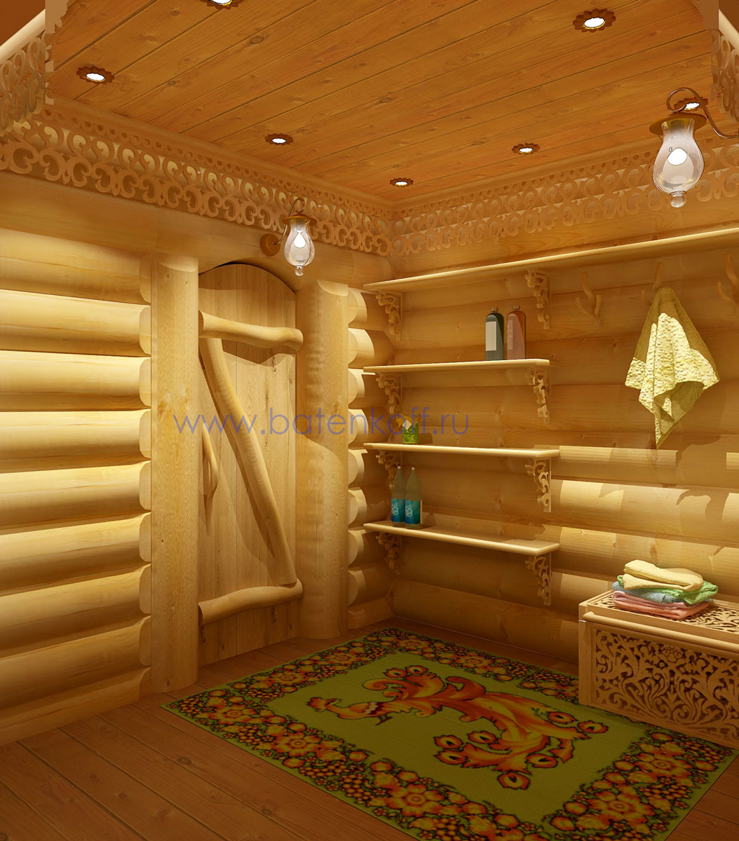 Дизайн бани с комнатой