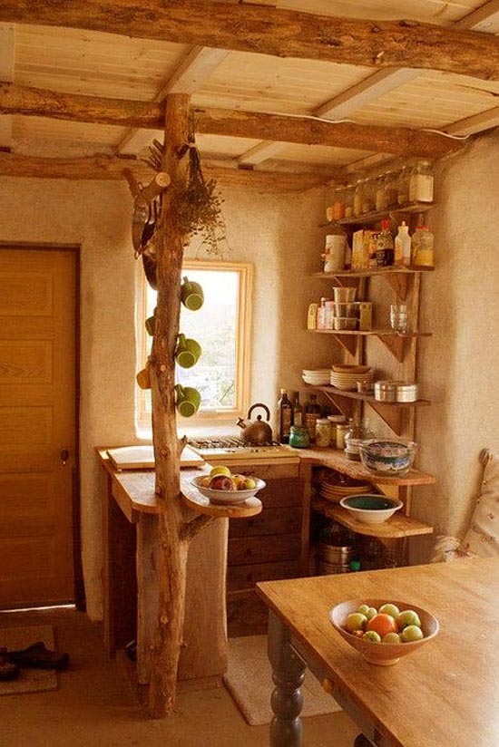Фото дачного домика внутри с комнатой кухней