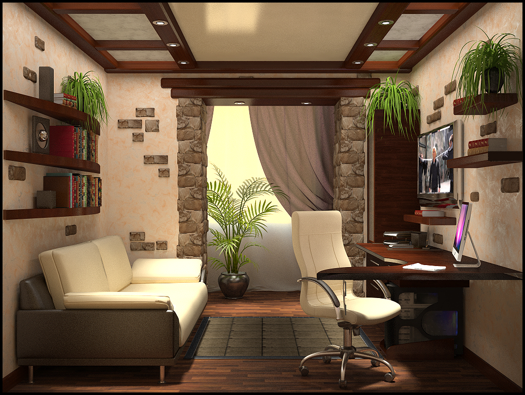 Дизайн кабинета в маленькой комнате