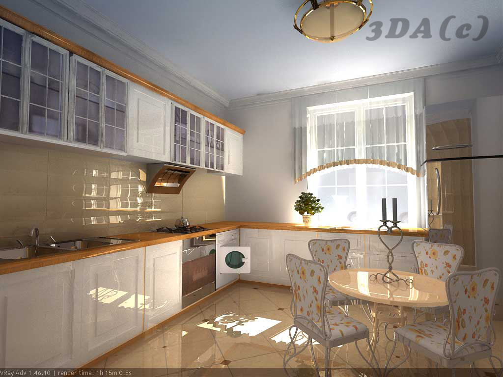 Дизайн кухни в доме с окном в середине фото