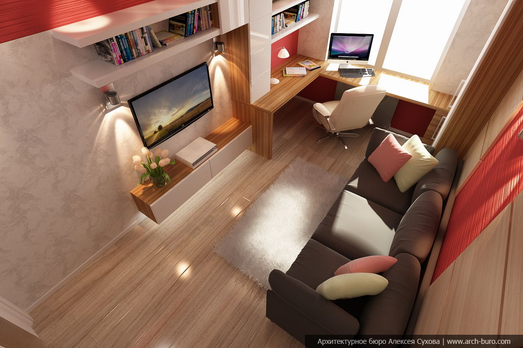 Спальня кабинет в одной комнате дизайн