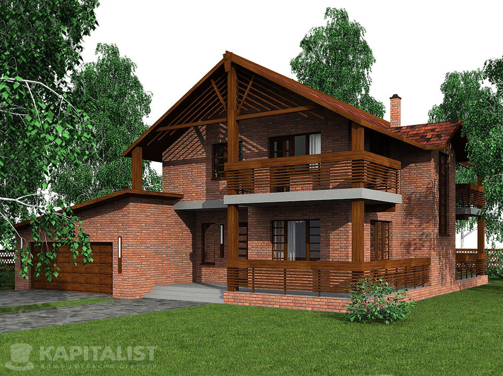 Проект загородного дома с мансардой и террасой » Современный дизайн на .