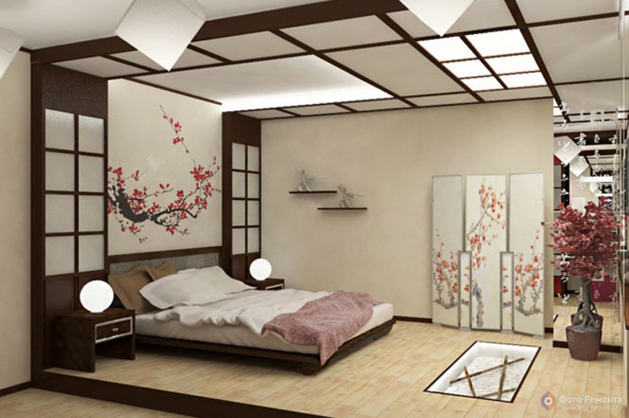 интерьер комнаты в японском стиле фото
