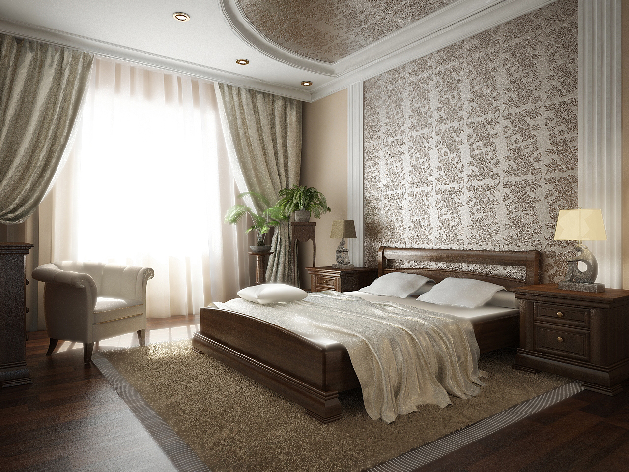 Фото интерьера спальни в доме » Современный дизайн на Vip-1gl.ru
