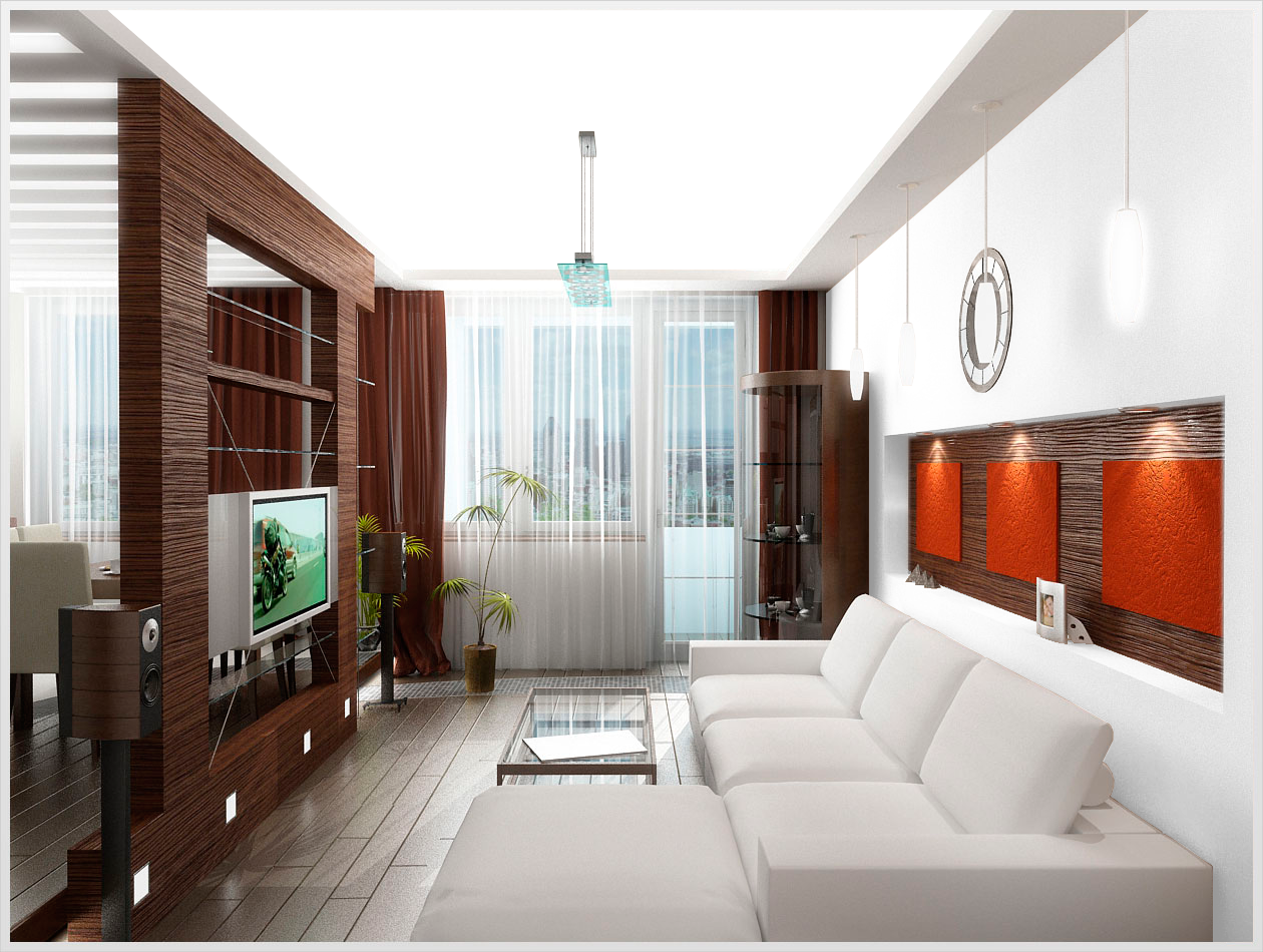 Дизайн однокомнатной угловой квартиры в панельном доме