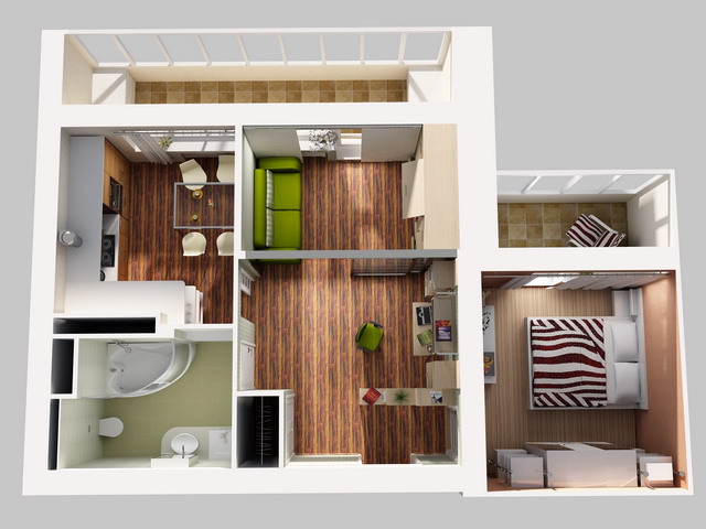Дизайн интерьера двухкомнатной квартиры брежневки