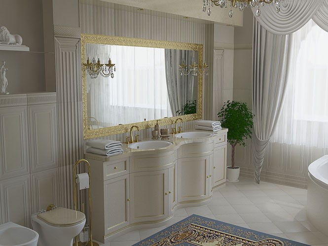 Туалетная комната в классическом стиле