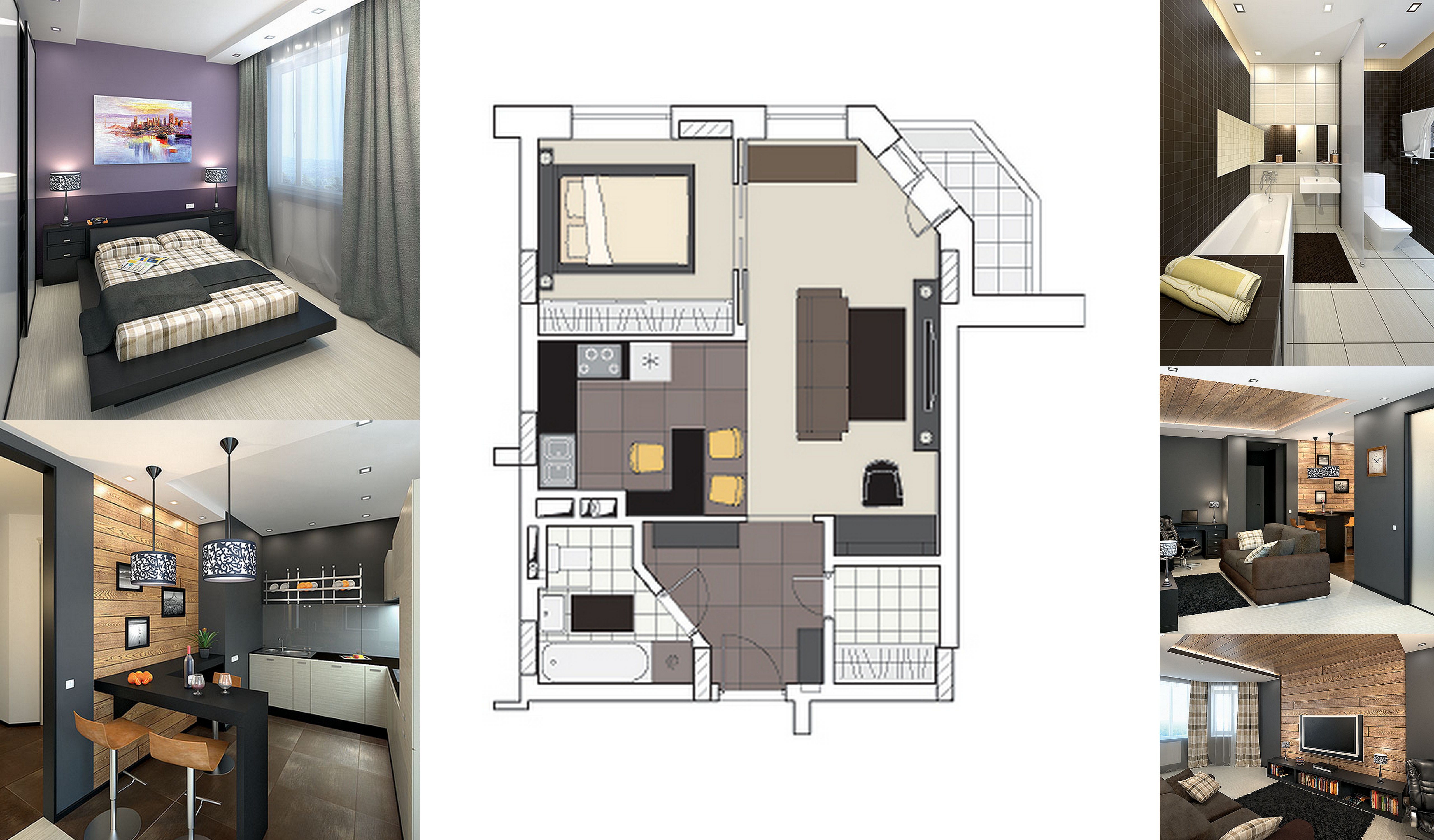 Дизайн проект квартиры 56 кв м
