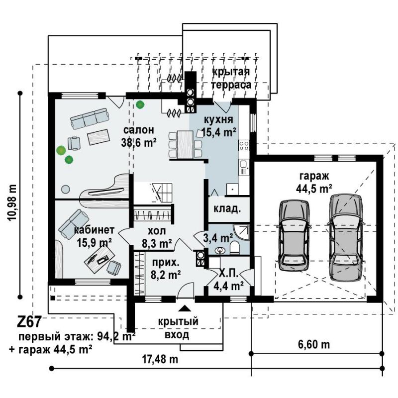 Планировка 2х этажного дома с гаражом и террасой проекты
