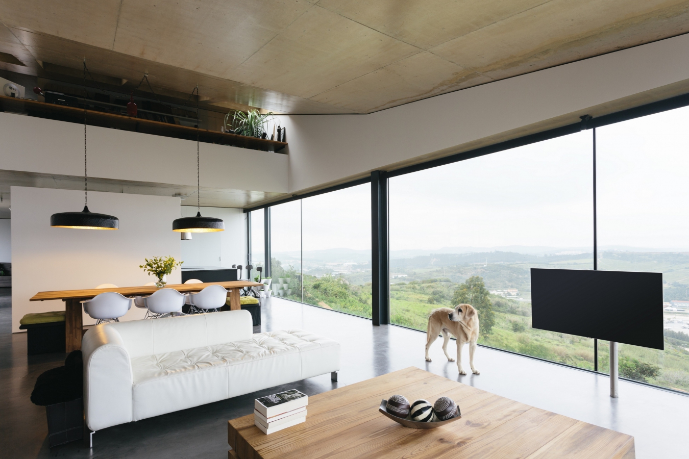 Дизайн кухни гостиной с панорамными окнами
