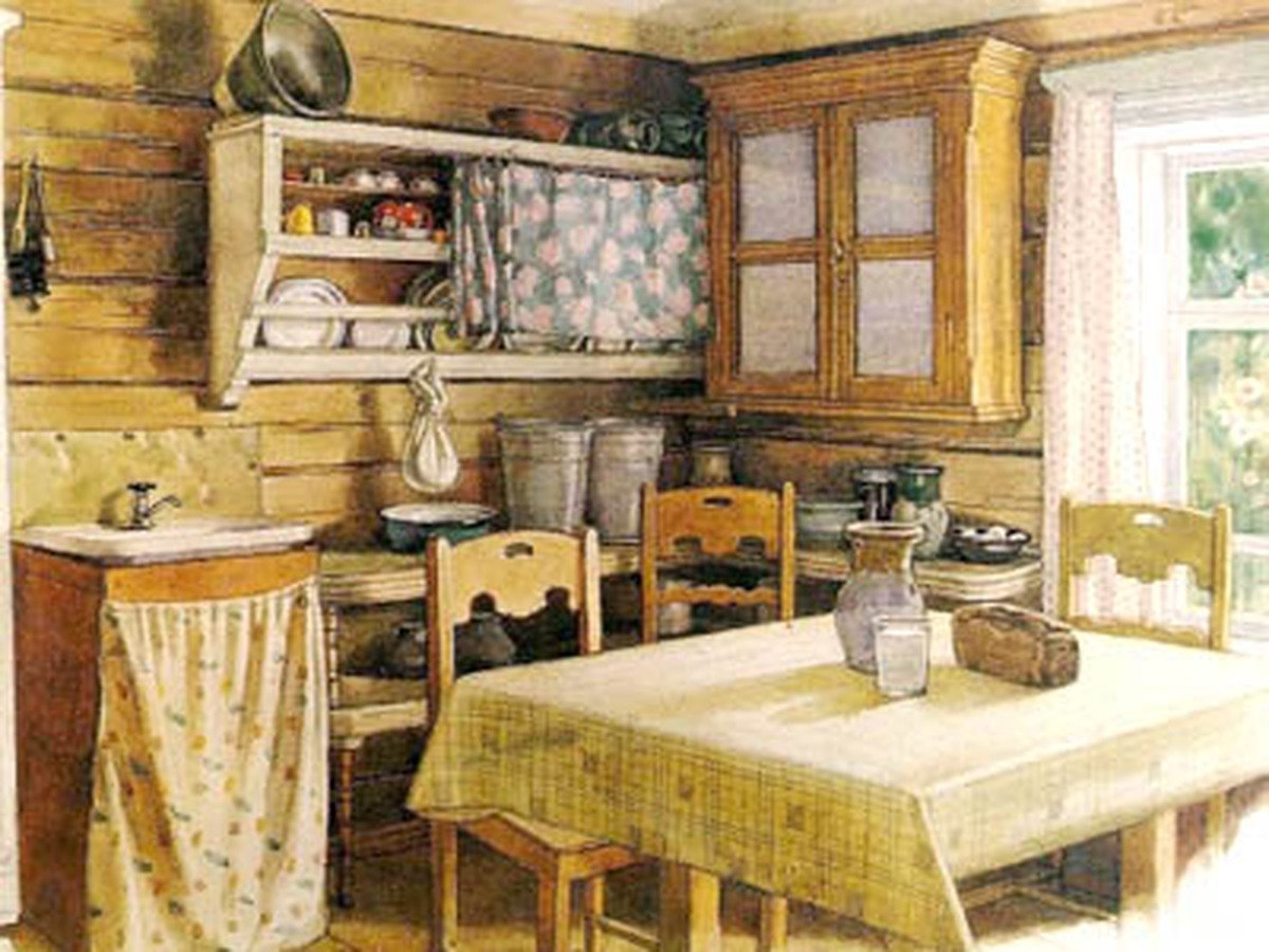 Интерьер русского деревенского дома
