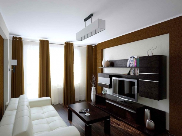 Интерьер гостиной с двумя диванами в обычной квартире 20 кв м