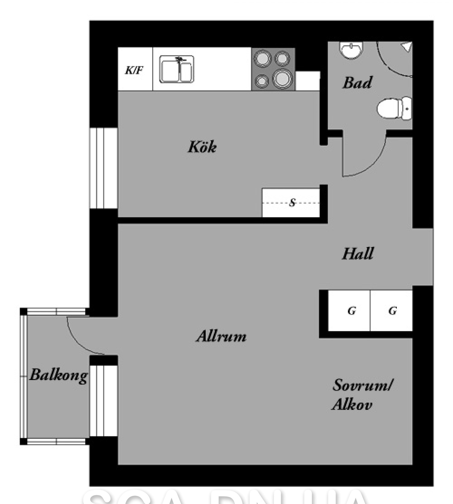 Планировка однокомнатной квартиры с альковом