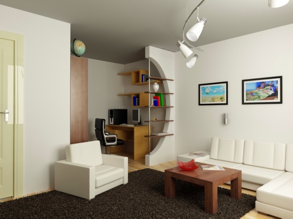 Дизайн однокомнатной квартиры с нишей для кровати современные идеи фото