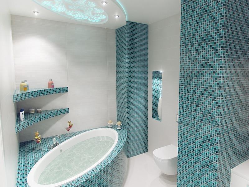Дизайн ванны с мозаикой в хрущевке