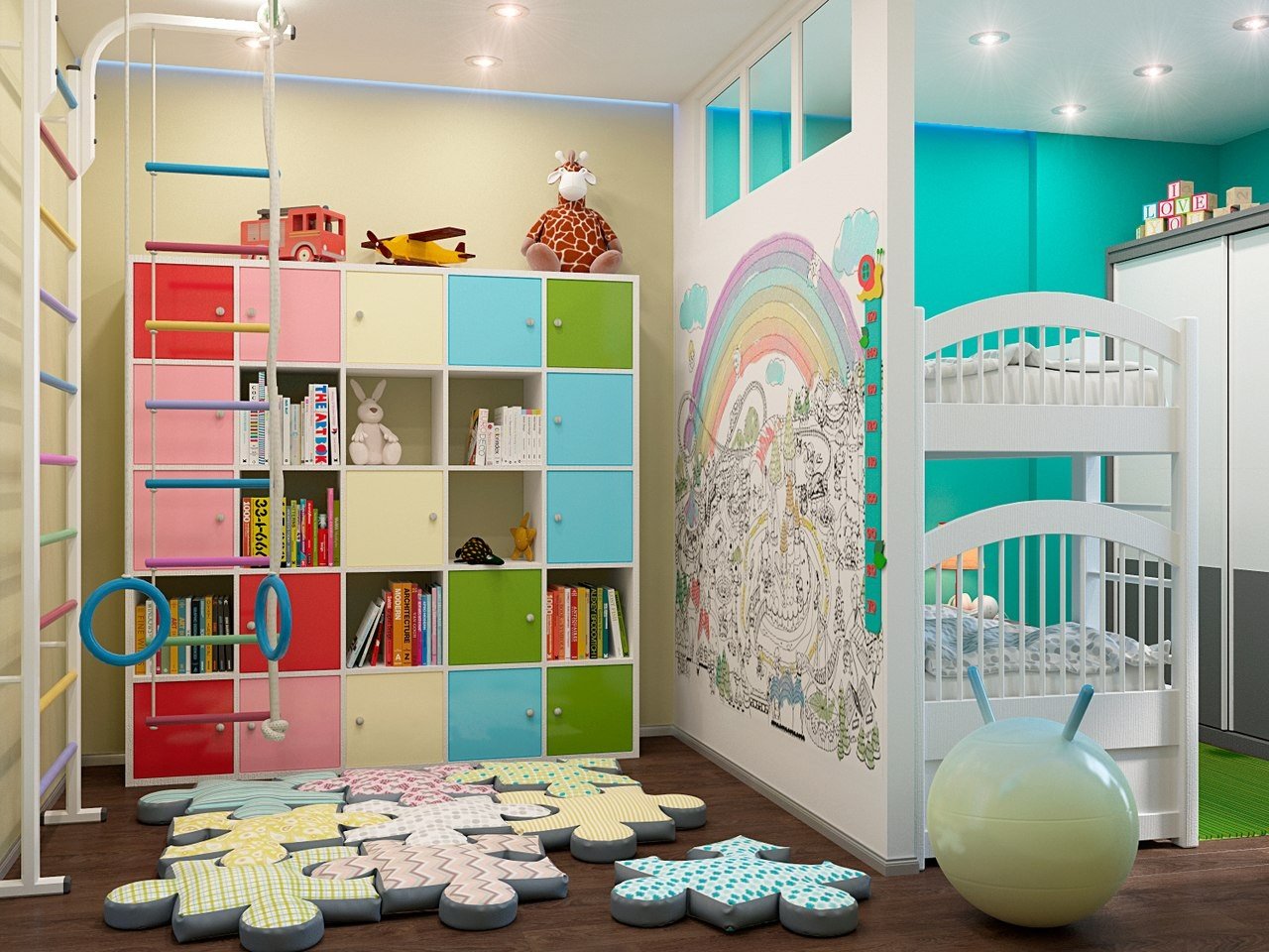 Дизайн детской комнаты для двоих разнополых 10 кв м