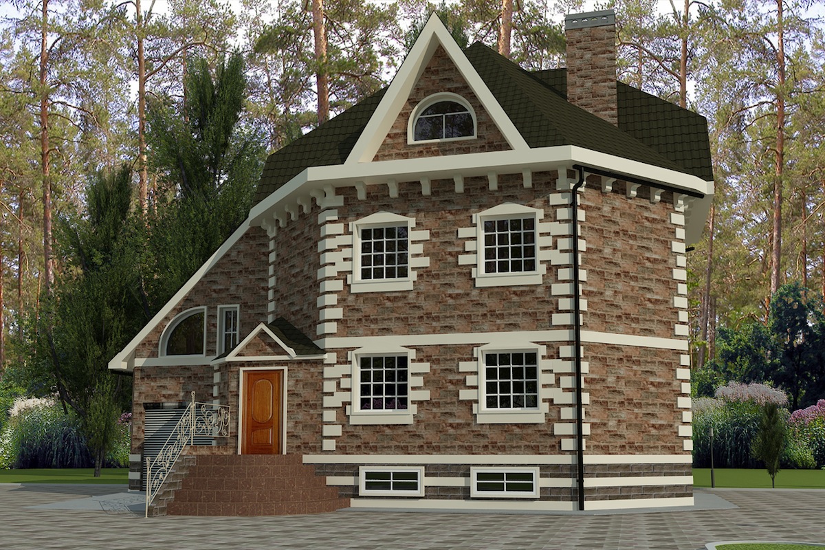 Дом двухэтажный дом с мансардой фото