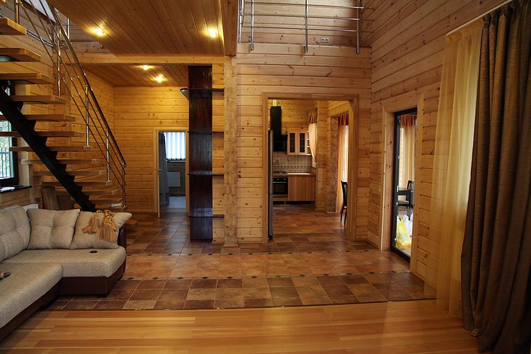Внутренний дизайн деревянного дома из бруса внутри фото