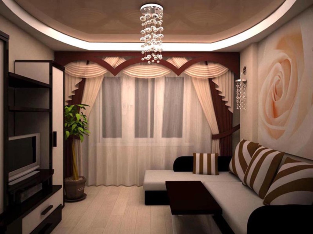 Дизайн зала с нишами из гипсокартона