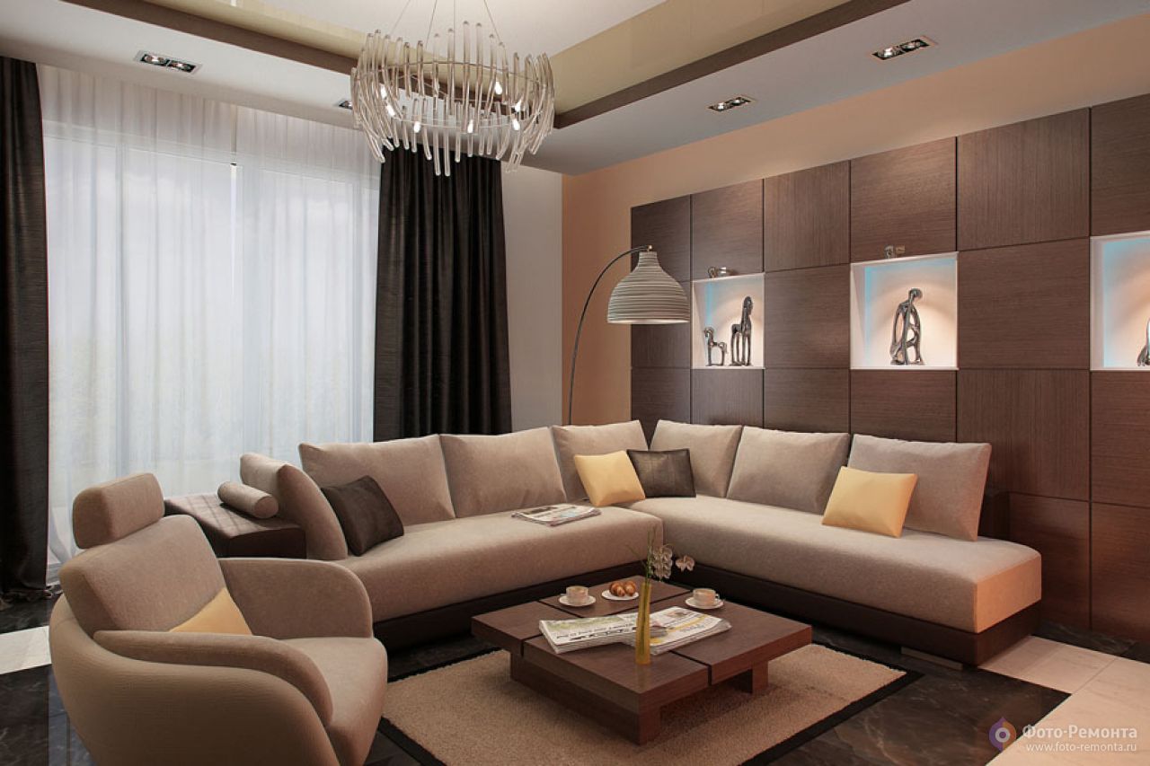 Интерьеры зала в частном доме » Современный дизайн на Vip-1gl