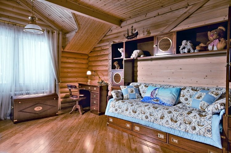 Комната в деревянном доме интерьер