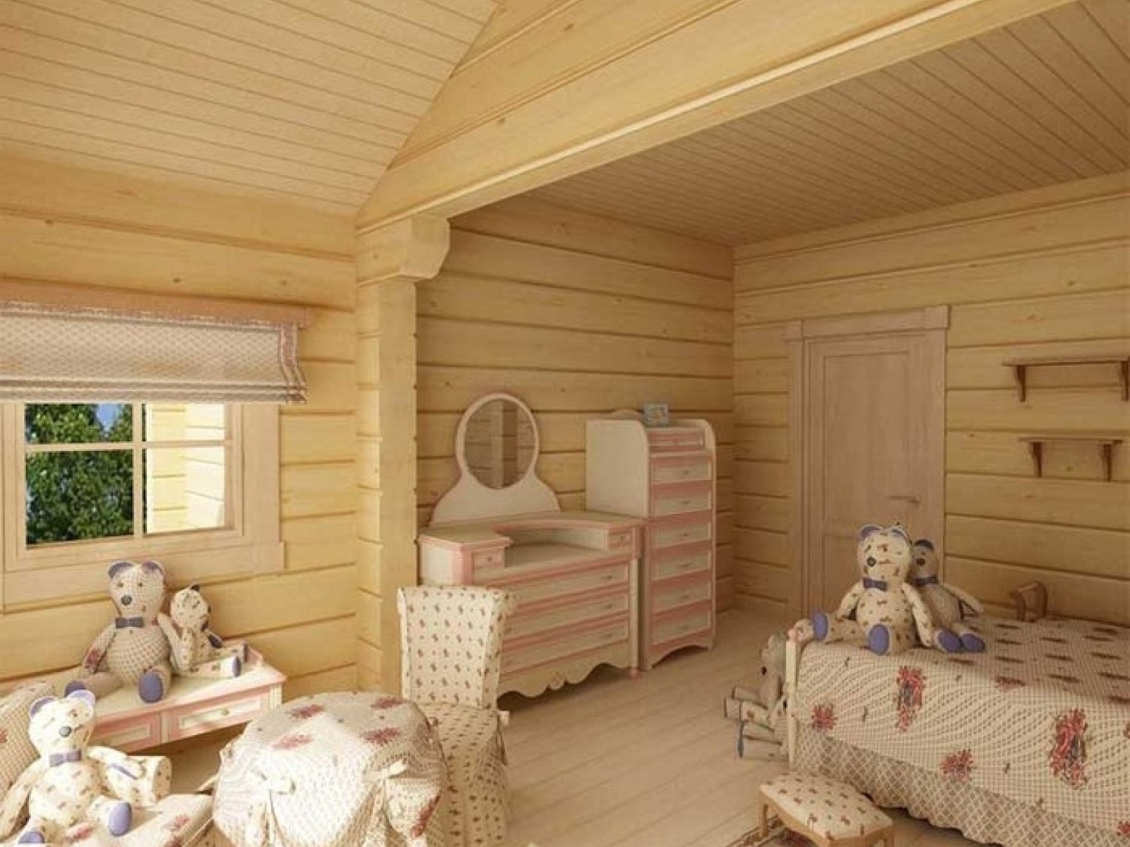 Дизайн детской комнаты в деревянном доме » Современный дизайн на Vip-1gl.ru
