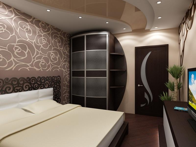 Натяжные потолки дизайн спальни