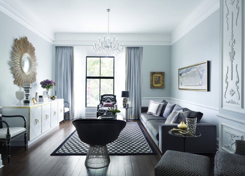 Голубые обои в интерьере гостиной » Современный дизайн на Vip-1gl