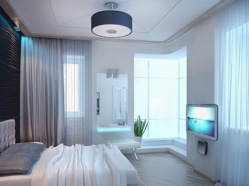 Интерьер комнаты с двумя окнами фото » Современный дизайн на Vip-1gl.ru Дизайн Спальни С Угловой Гардеробной