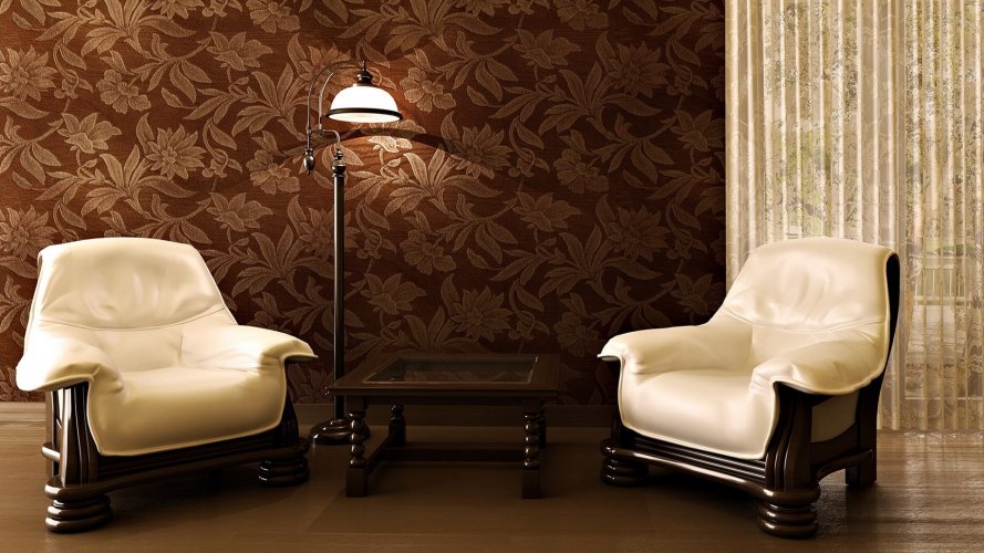 Цвет стен под коричневую мебель в гостиной