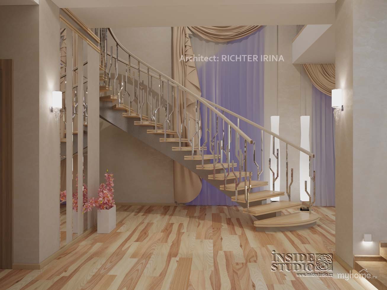 Интерьер холла с лестницей фото » Современный дизайн на Vip-1gl