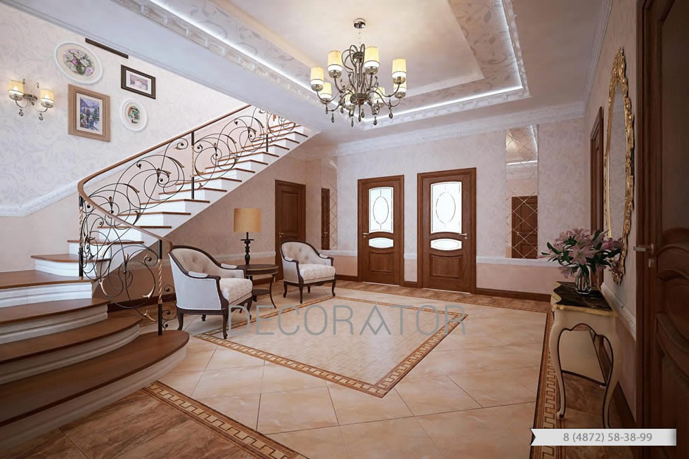Интерьер холла с лестницей фото » Современный дизайн на Vip-1gl