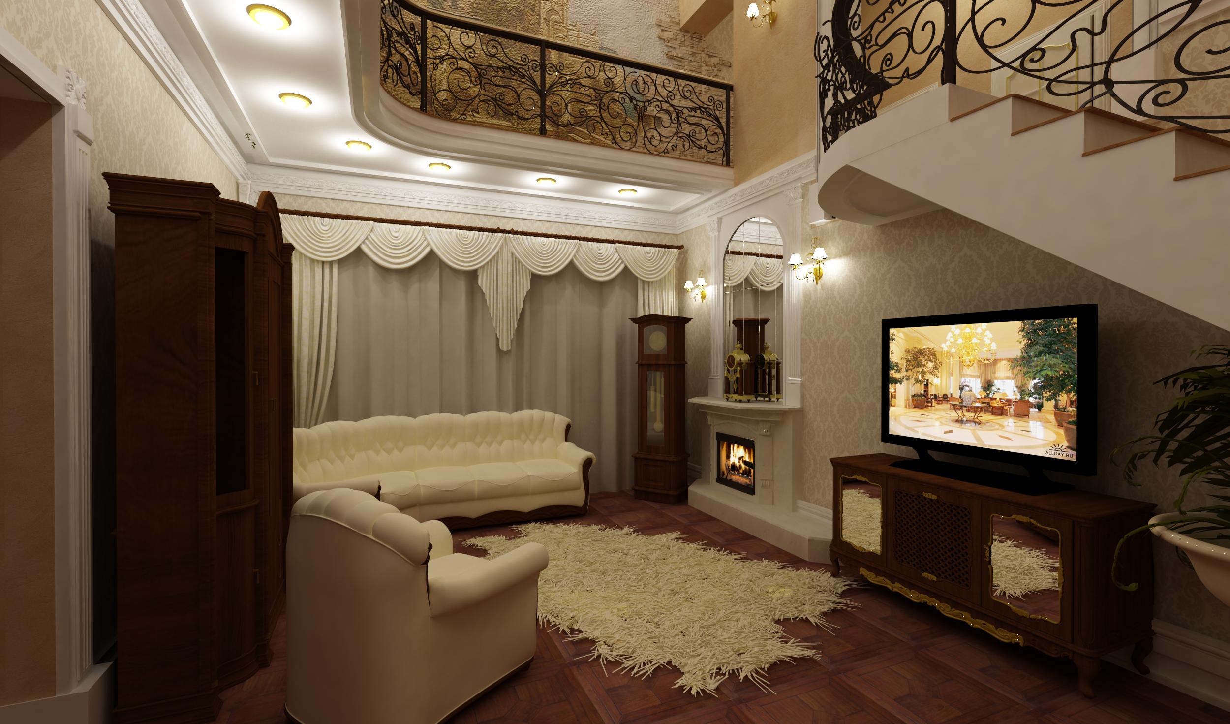 Дизайн интерьера зала в частном доме » Современный дизайн на Vip-1gl