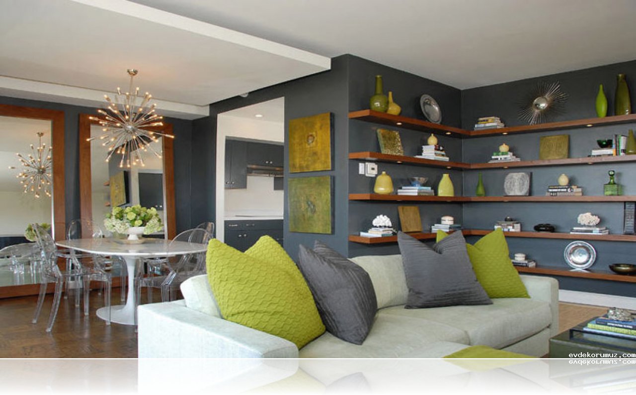 Сочетание черной мебели в интерьере с цветом стен