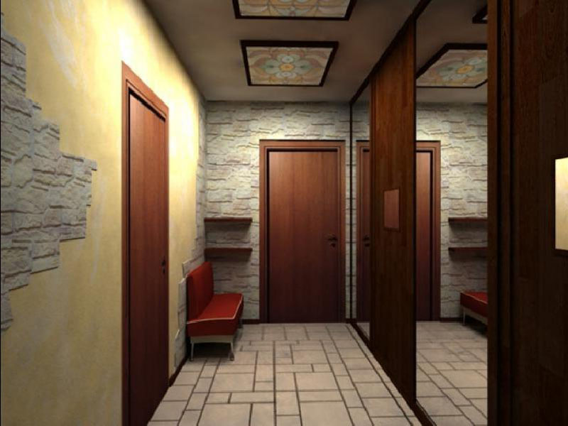 Интерьер небольшого коридора в частном доме