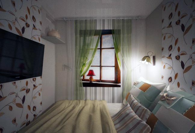 Дизайн глухой спальни без окна