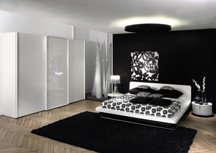 Чёрно-белые фото для интерьера спальни