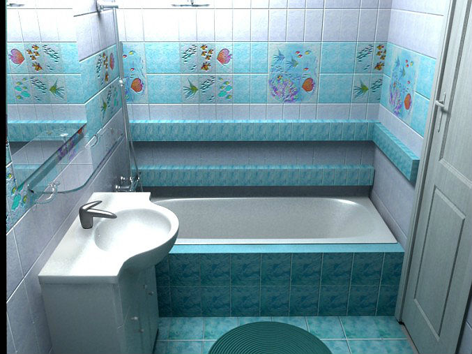 Морской стиль ванной комнаты