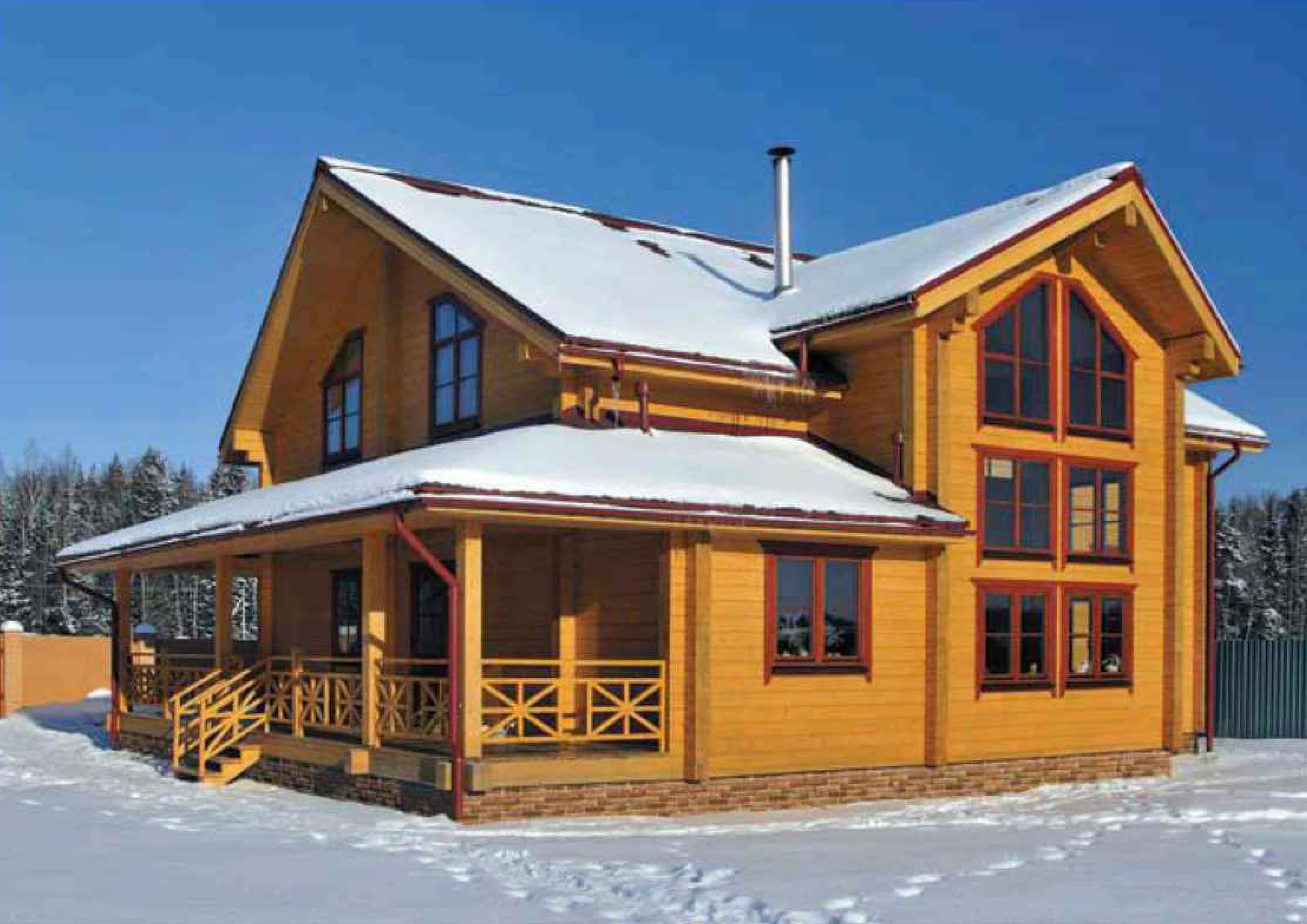 зимние дома из бруса фото