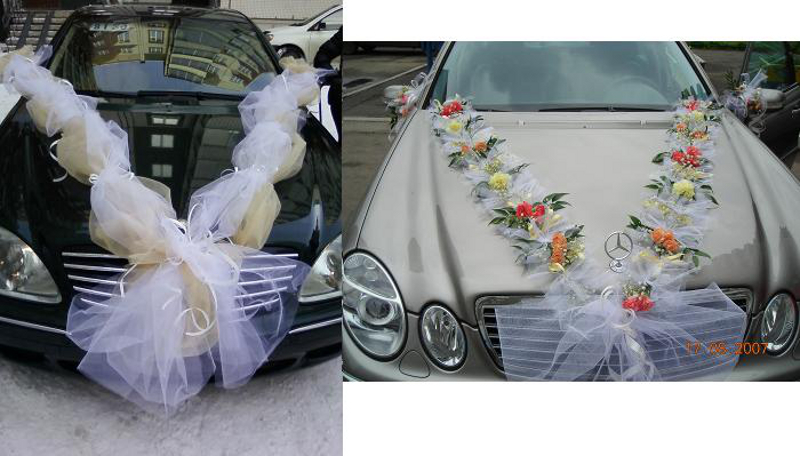 Как лентами украсить свадебную машину своими руками лентами фото