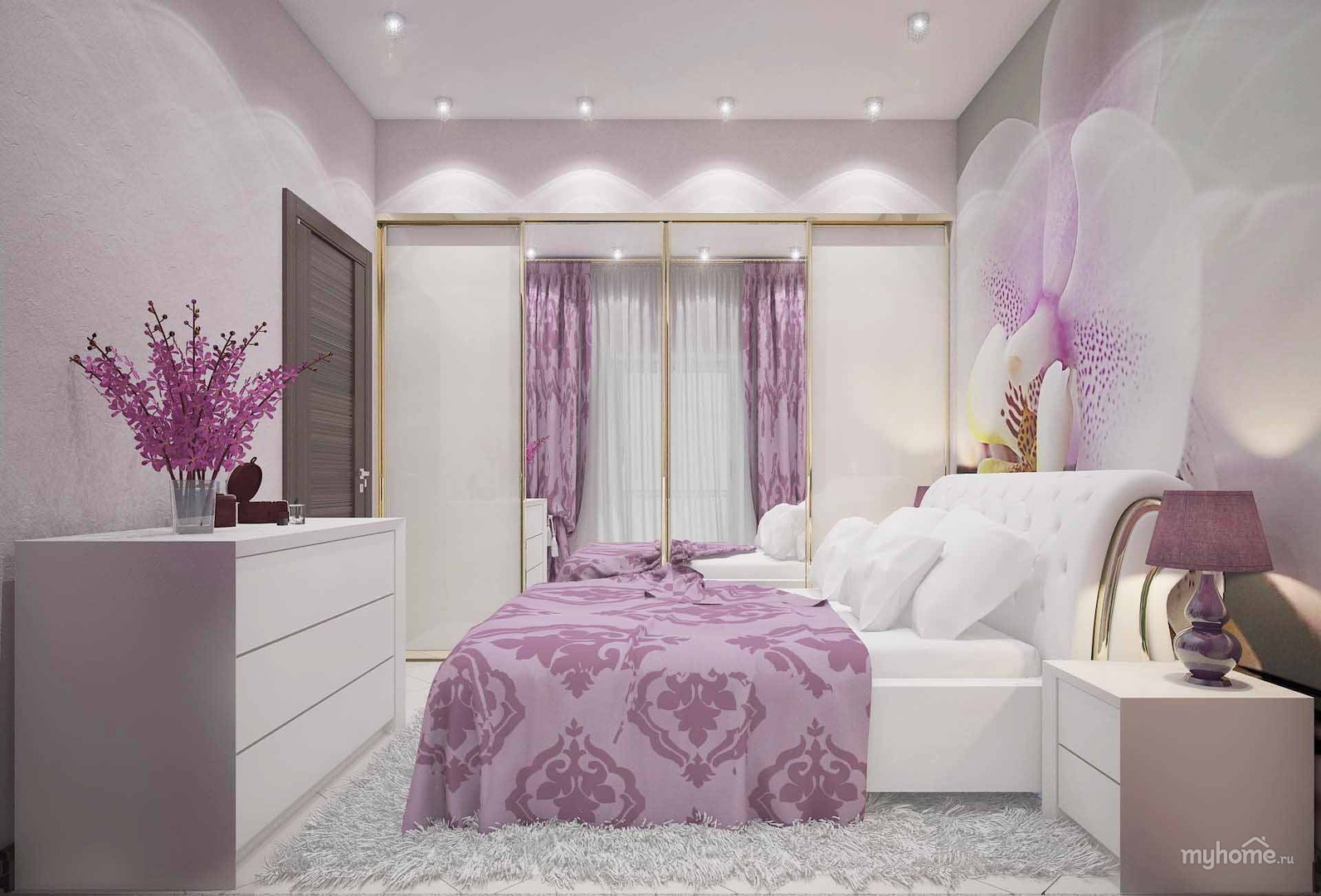Дизайн спальни цвета капучино