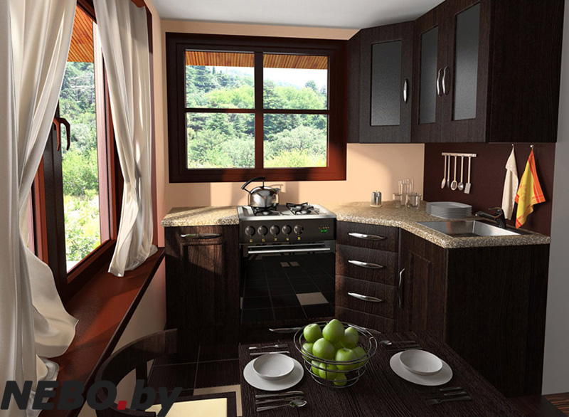 Дизайн маленькой кухни 2 на 3 метра с окном фото